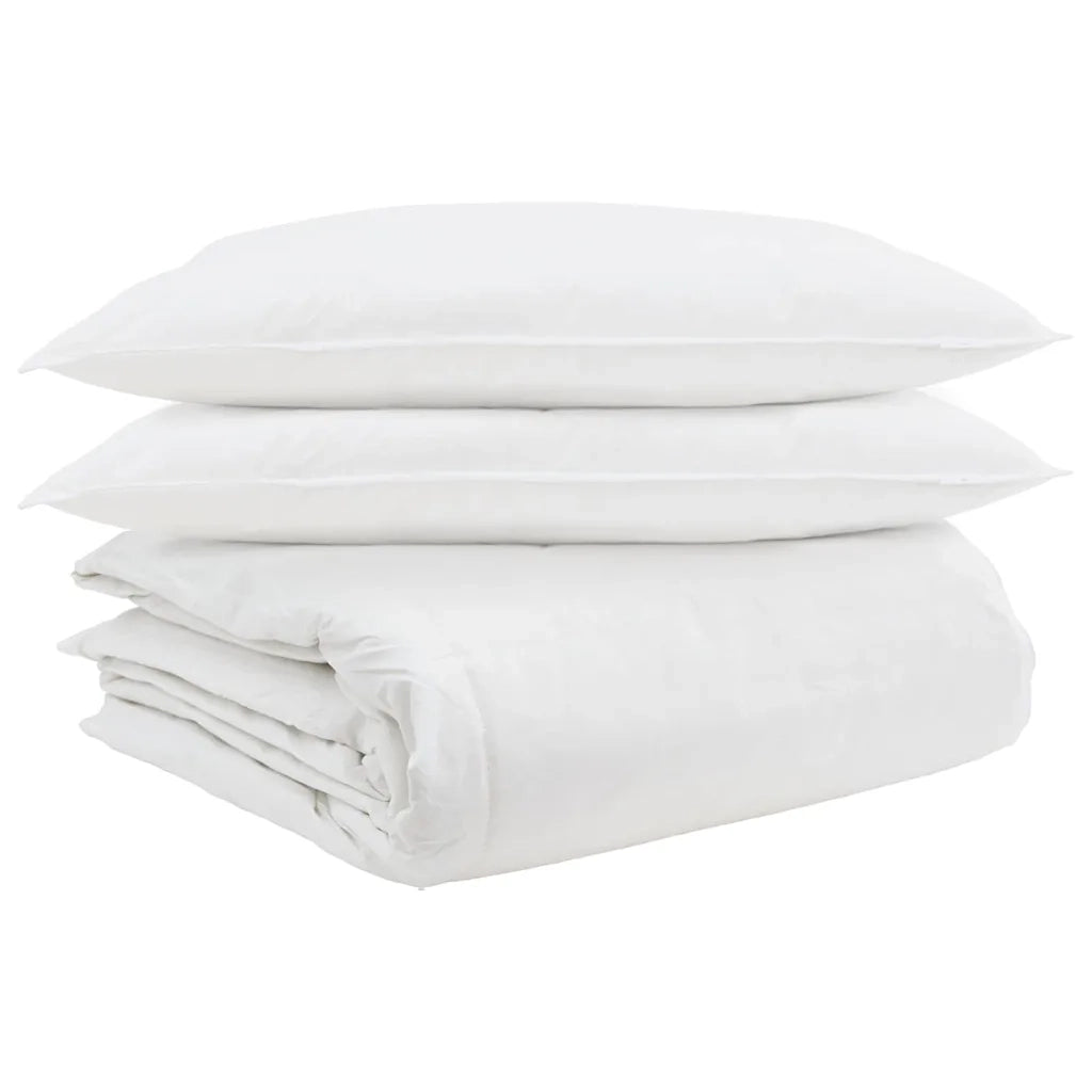 Set di Piumoni con cuscino 3 pcs Bianco Cotone