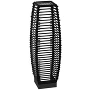 Lampada Solare da Giardino in Acciaio e Rattan ¨C Zephmum ¨C Nero 20x20x68 cm