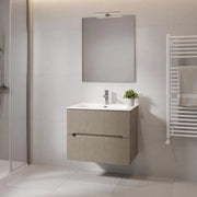 Composizione mobile bagno sospeso con cassetti cm 60 cannettato mod. STICK - Tortora Opaco