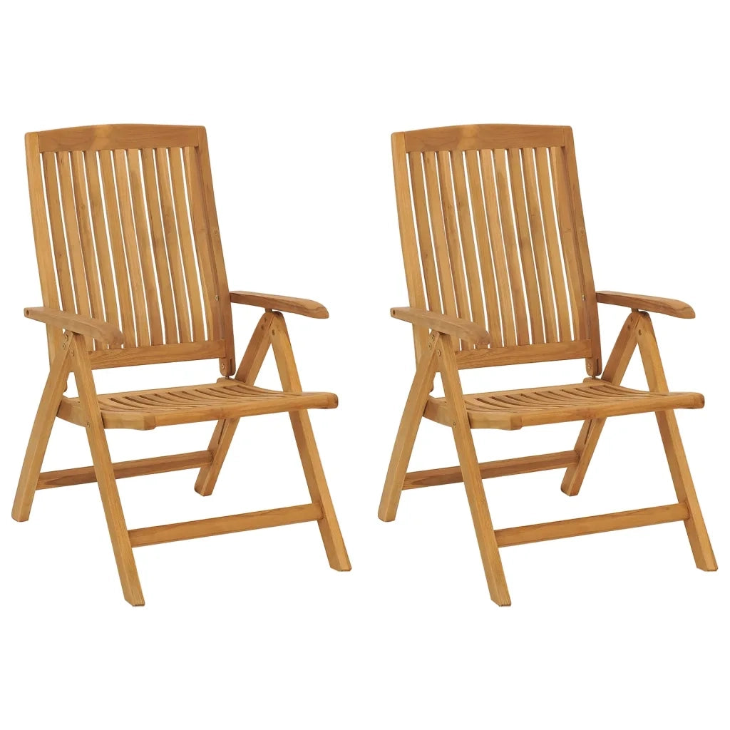 Sedie da Giardino Reclinabili con Cuscini 2 pz in Legno di Teak 3196434