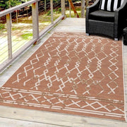 Tappeto all'aperto resistente al tempo effetto 3D boho terra 80 x 150 cm - per interni e esterni