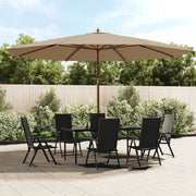 Ombrellone da Giardino-Ombrello da Balcone con Palo in Legno Tortora 400x273 cm
