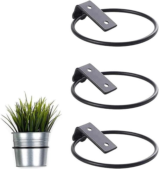 3 pezzi di viti metalliche per vasi fiorali - Fissaggio vaso fiorale a muro - Adatto per giardino balcone esterno
