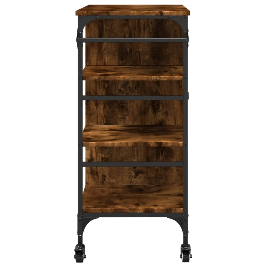 Carrello Cucina Rovere Fumo 87,5x38,5x84,5 cm Legno Multistrato 842388