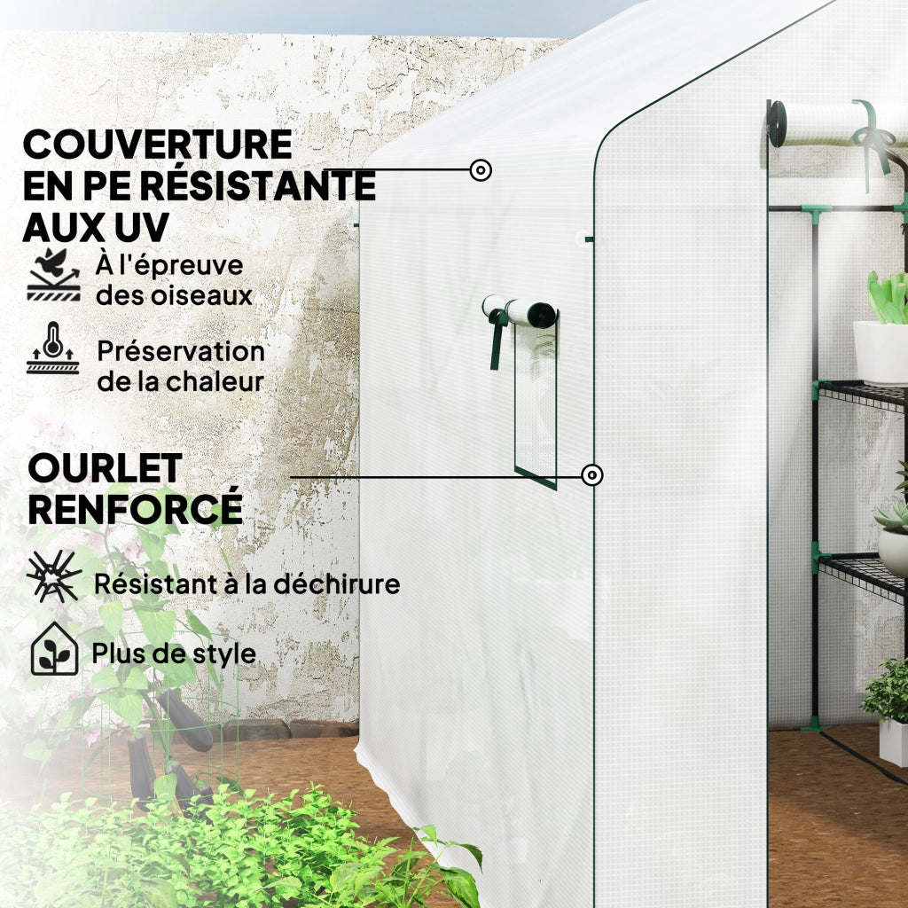 Serra da Giardino 3 m2 ¨C Zephmum ¨C 3 Ripiani, PE 135 g/m2, Porta a Rullo