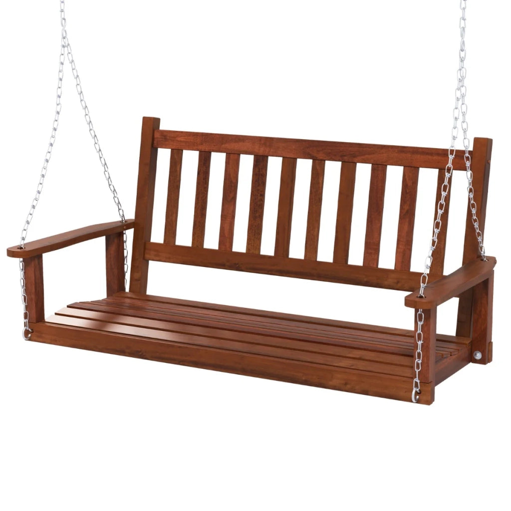 Altalena da esterno in legno di pioppo per 2 persone 136 x 67 x 63 cm comoda e robusta legno marrone 20_0010519