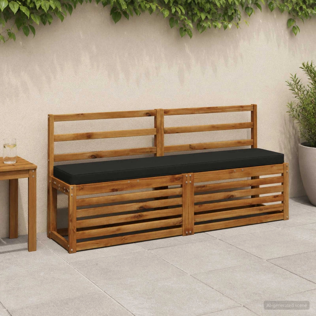 Cuscini per Panchina a 2 Pezzi VUGHT 2 pcs 100% Poliestere Nero 950777