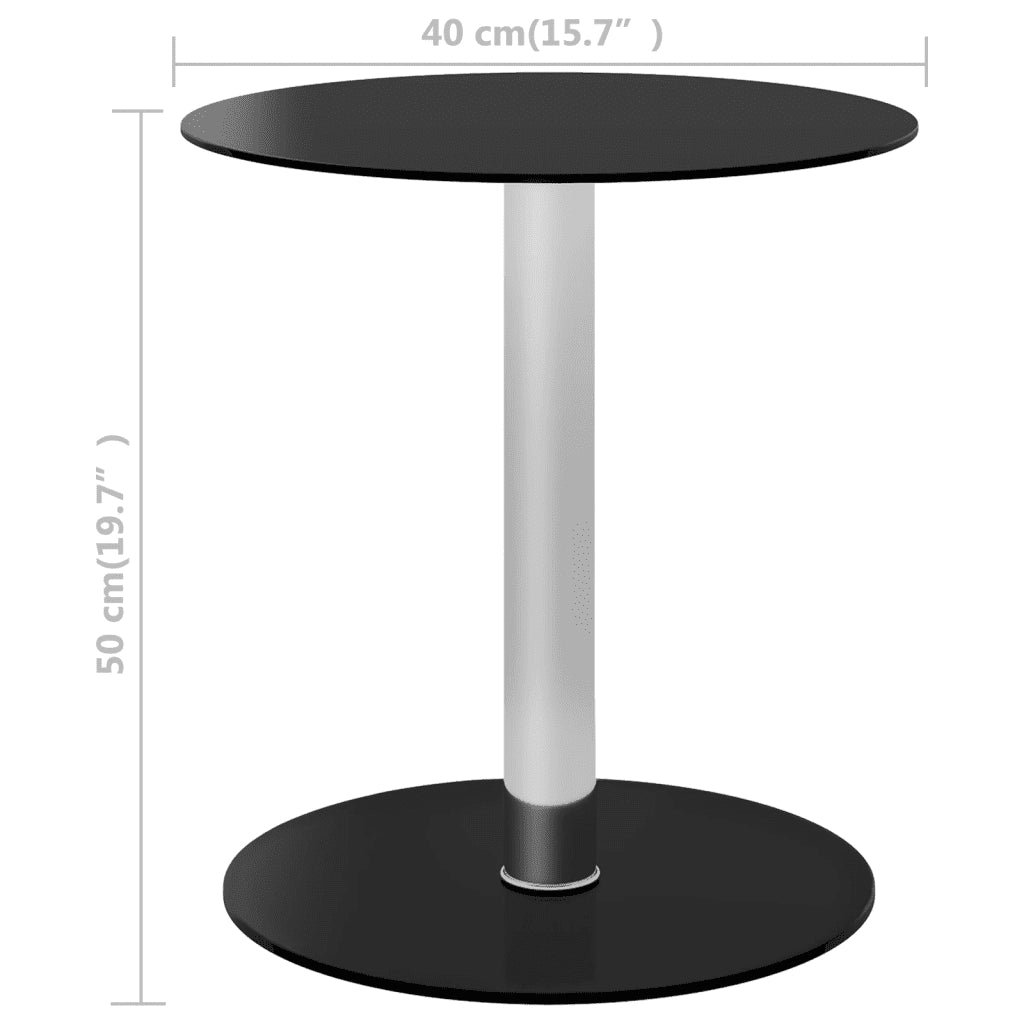 Tavolino da Salotto Nero 40 cm in Vetro Temperato 322781