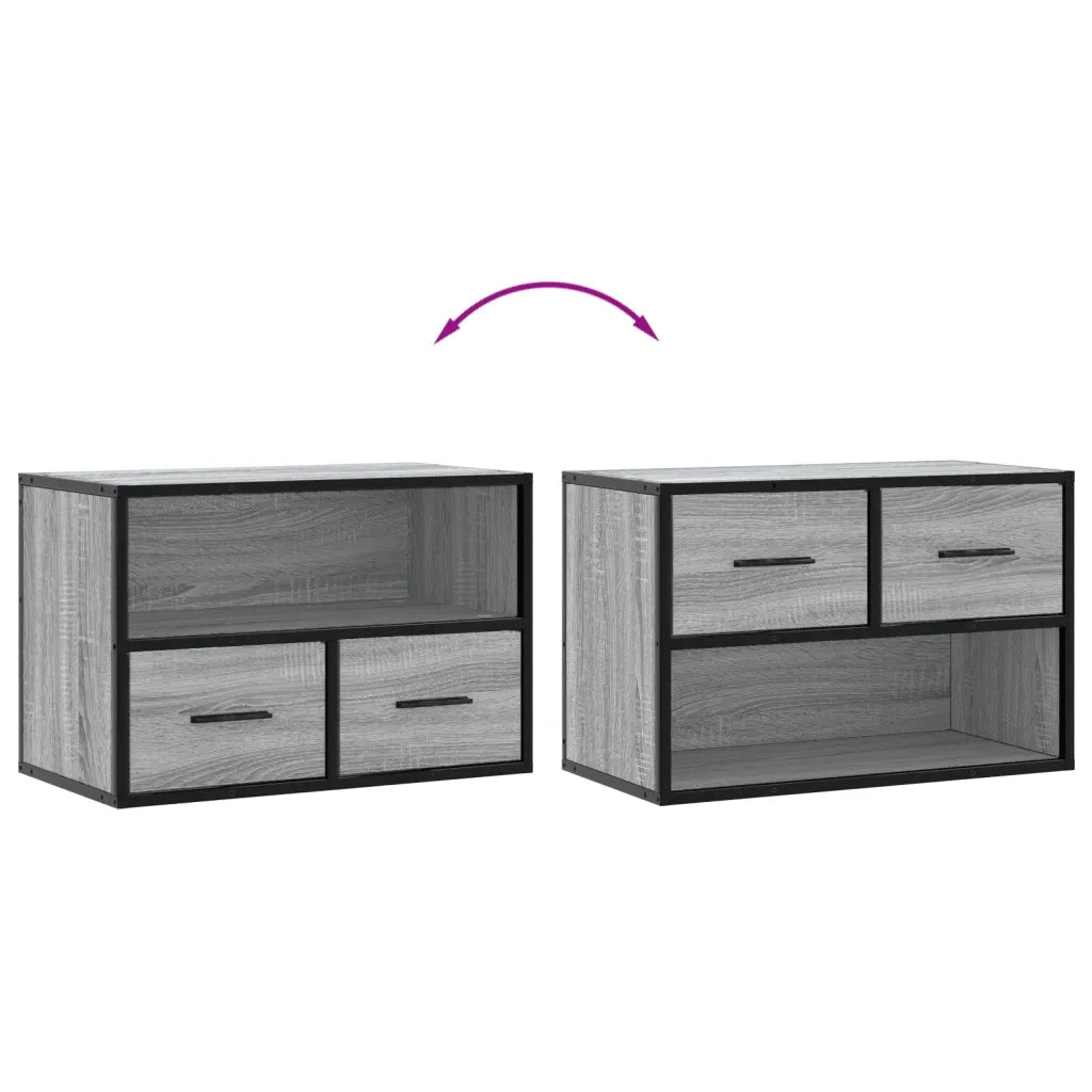 Mobile TV Grigio Sonoma 60x31x39,5cm in Truciolato e Metallo