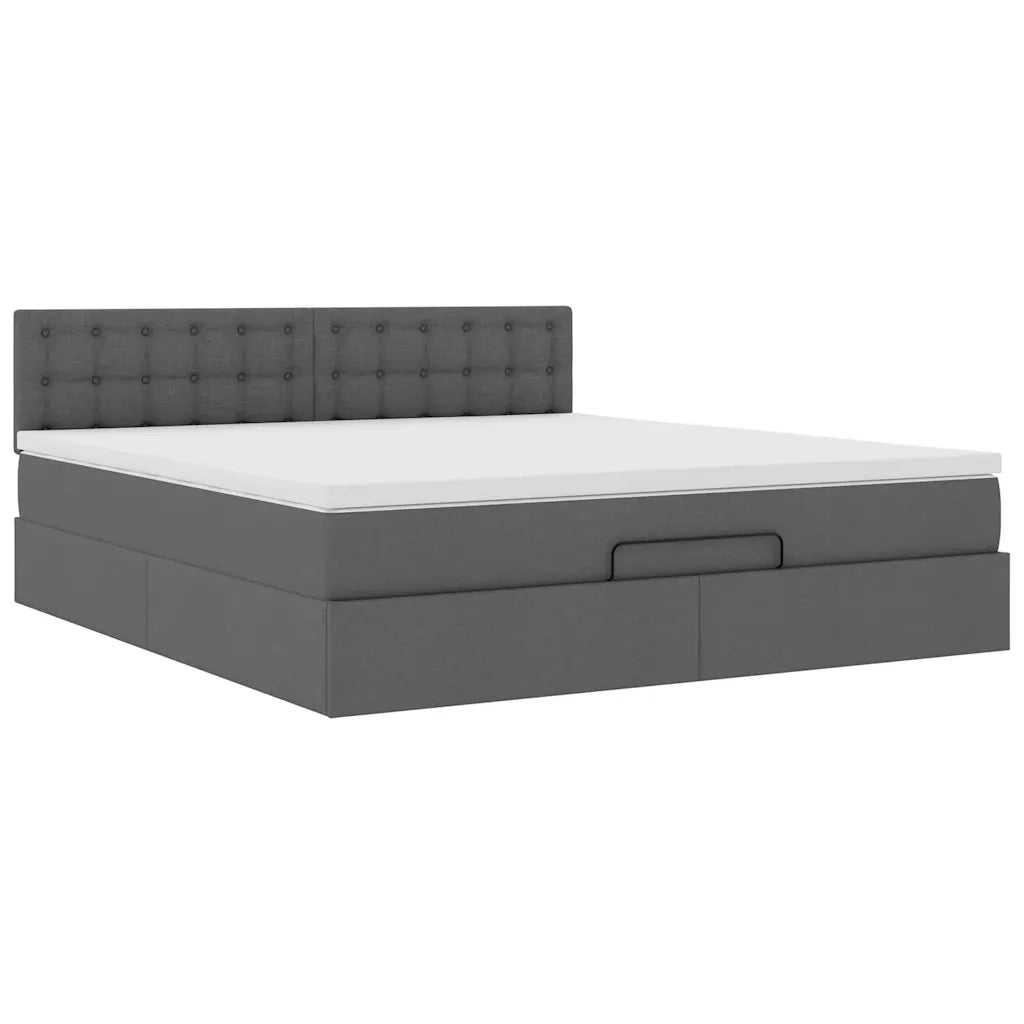 Struttura Letto Pouf con Materasso 160x200 cm in Tessuto 3312486