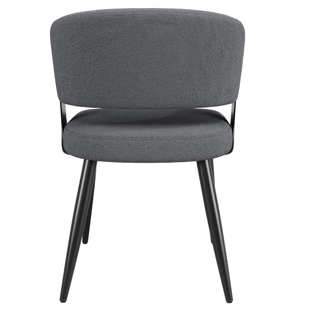 Sedia da pranzo 59x46.5x81.5 cm ergonomica in flanella e metallo grigio