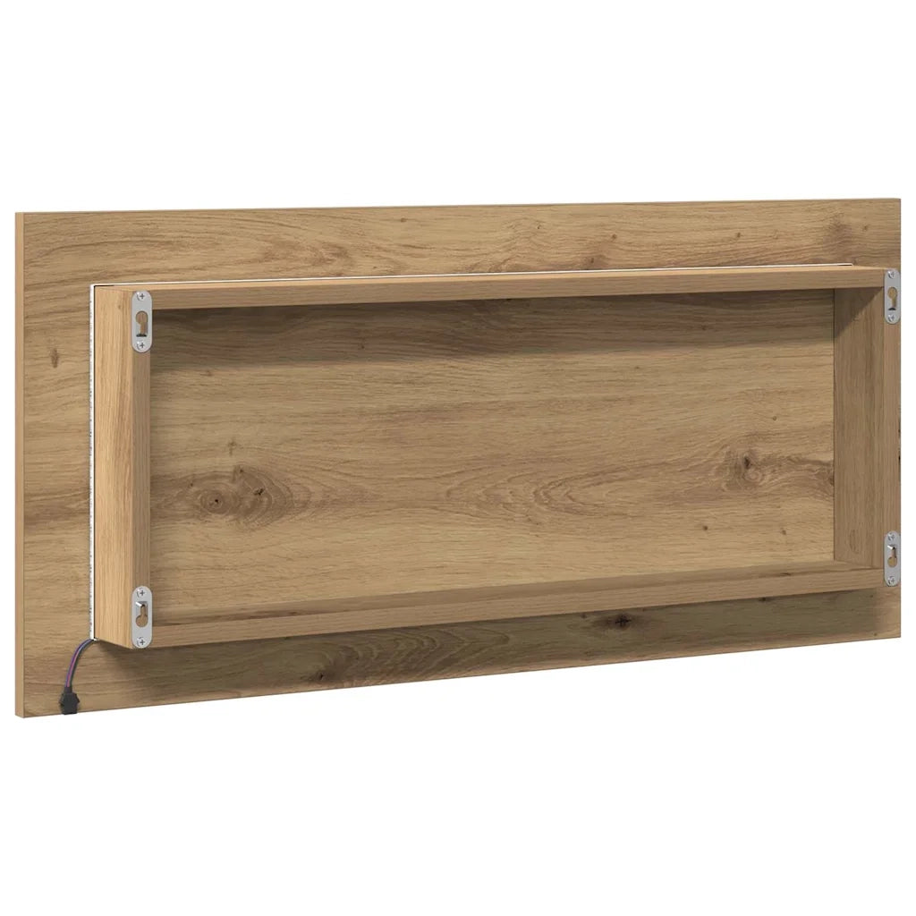 Specchio con luci a strisce a LED-Specchio da bagno rovere artigianale 80 x 37 cm