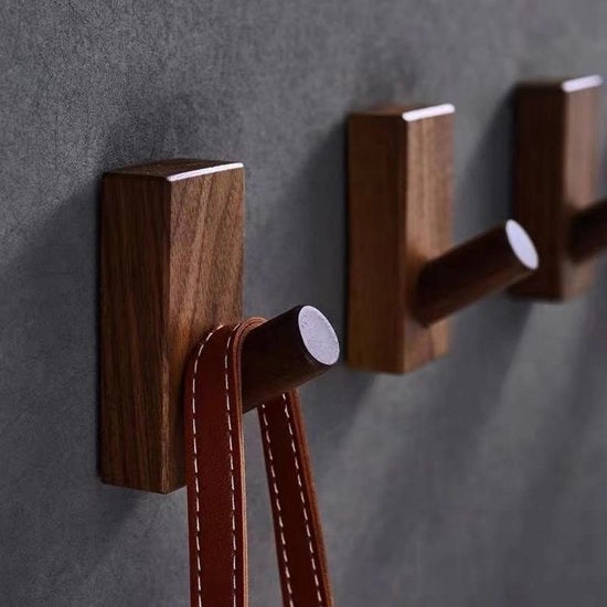 4 Pacchi di grucce per cappelli da parete, grucce per cappelli da parete in legno, grucce per giacche da parete montate, grucce decorative e organizzatore per cappelli e asciugamani, grucce robuste rettangolari