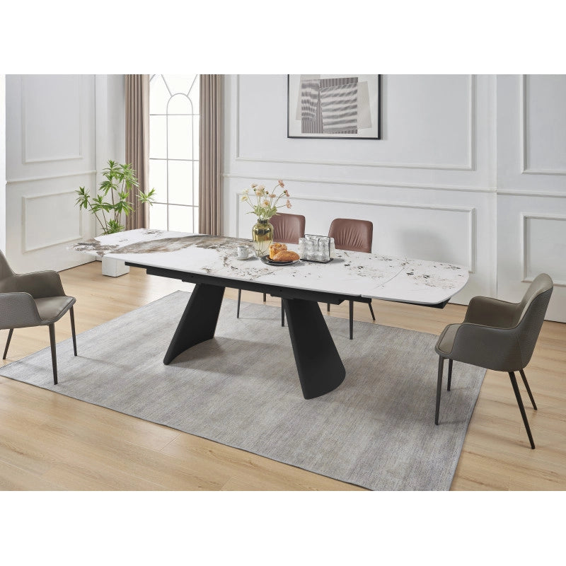 Tavolo Finlay Dimensione 200(280)*100*76 Top Marrone + Gambe Nere