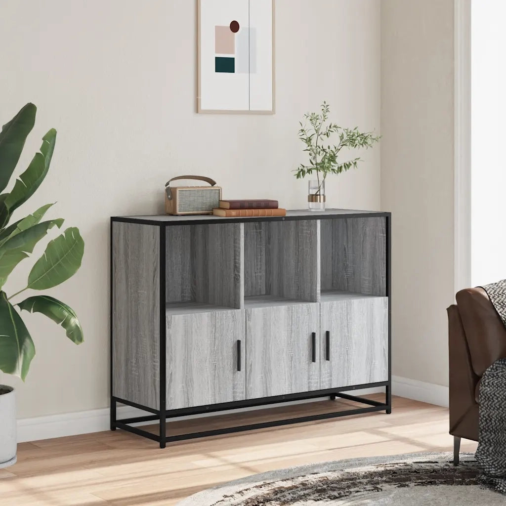 Credenza Grigio Sonoma 100x35x76 cm in Legno Multistrato 849032