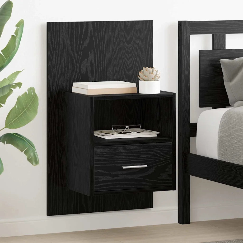 Armadio da Notte 2 pcs Rovere Nero 50 x 32.5 x 80cm 880497