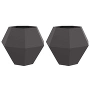 2 pz Fioriera | Cassetta per fiori | Vaso Nero 100 x 100 x 80 cm Acciaio