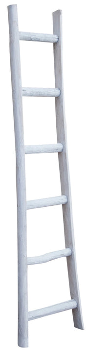 Biscottini Scala in legno finitura bianca anticata L44xPR8xH180 cm dimensioni Riproduce