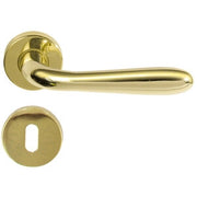 MANIGLIA ALLUMINIO AGNONE CON BOCCHETTA ORO- 2,0 pz