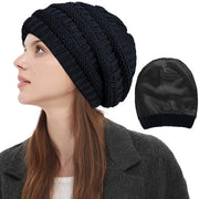 Cappello Slouchy per Donna - Invernale - Pannolato di Seta - Cappuccio Caldo - Cappuccio Spesso - Disegno a Tessuto Soffice