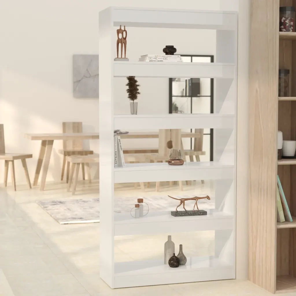 Libreria/Divisorio Bianco Lucido 80x30x166 cm in Truciolato 811724