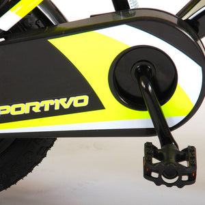 Bicicletta per Bambino 16" 2 Freni Sportivo Giallo Neon e Nero