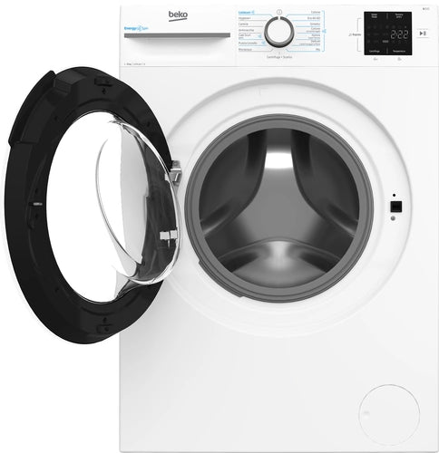 Beko b300 BMWU3821W: Lavatrice 8kg, Classe A, 1200giri, linea estetica NX, motore inverter, Display Touch, oblò bianco, tecnologia EnergySpin™