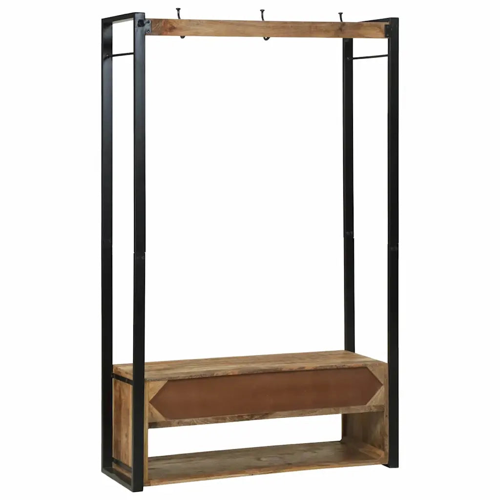 Stendibiancheria con cassetto Marrone Legno massello di mango 4015963