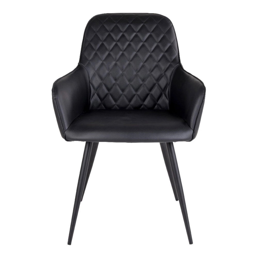 Set di 2 Sedie Harbo 4, Nero, Similpelle, 65x57x87 cm