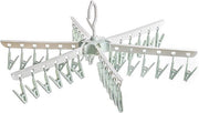 Opvougbile Hanger per Abbigliamento con 36 Clip, con Sistema di Asciugatura Rotativo e Ventilato, per Abbigliamento, Calze, Inverni e Cappelli, Verde