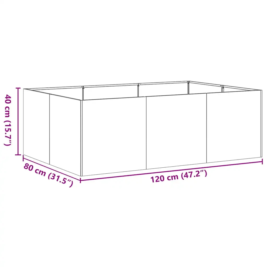 Fioriera 120x80x40 cm in Acciaio Inox 860749