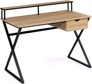 Scrivania a 1 cassetto ENZO, a gambe incrociate, design industriale