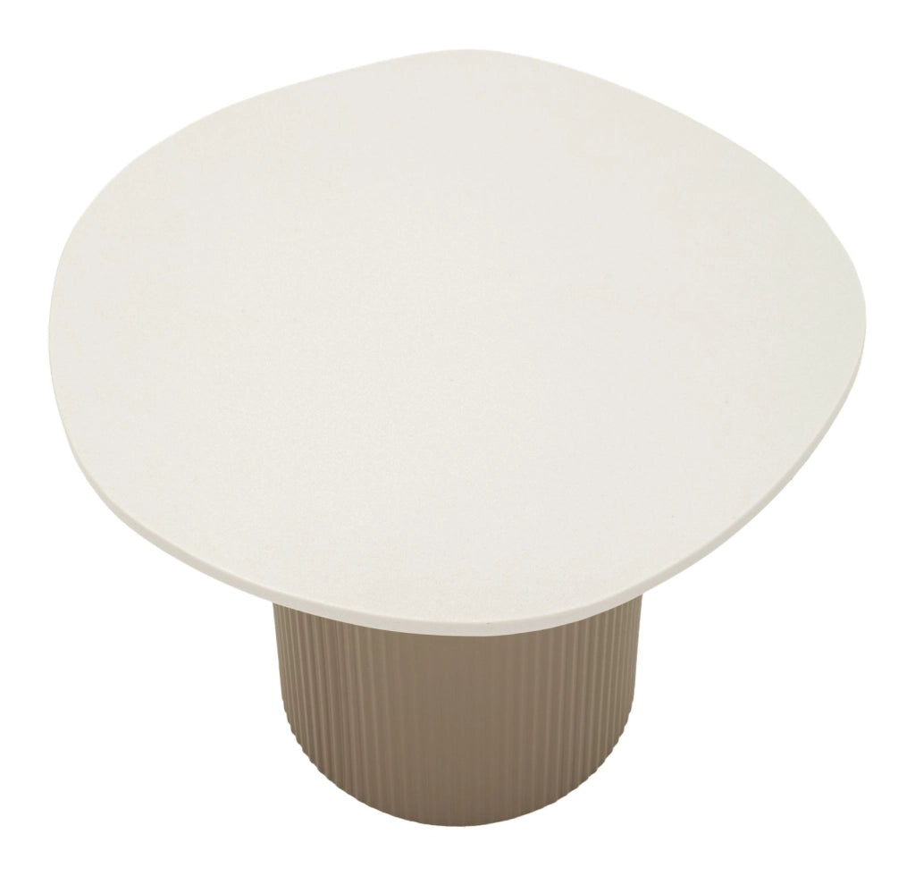 Tavolinetto Frankfurt Marble 46x48x39 cm in Metallo e MDF e Marmo Artificiale Grigio e Bianco