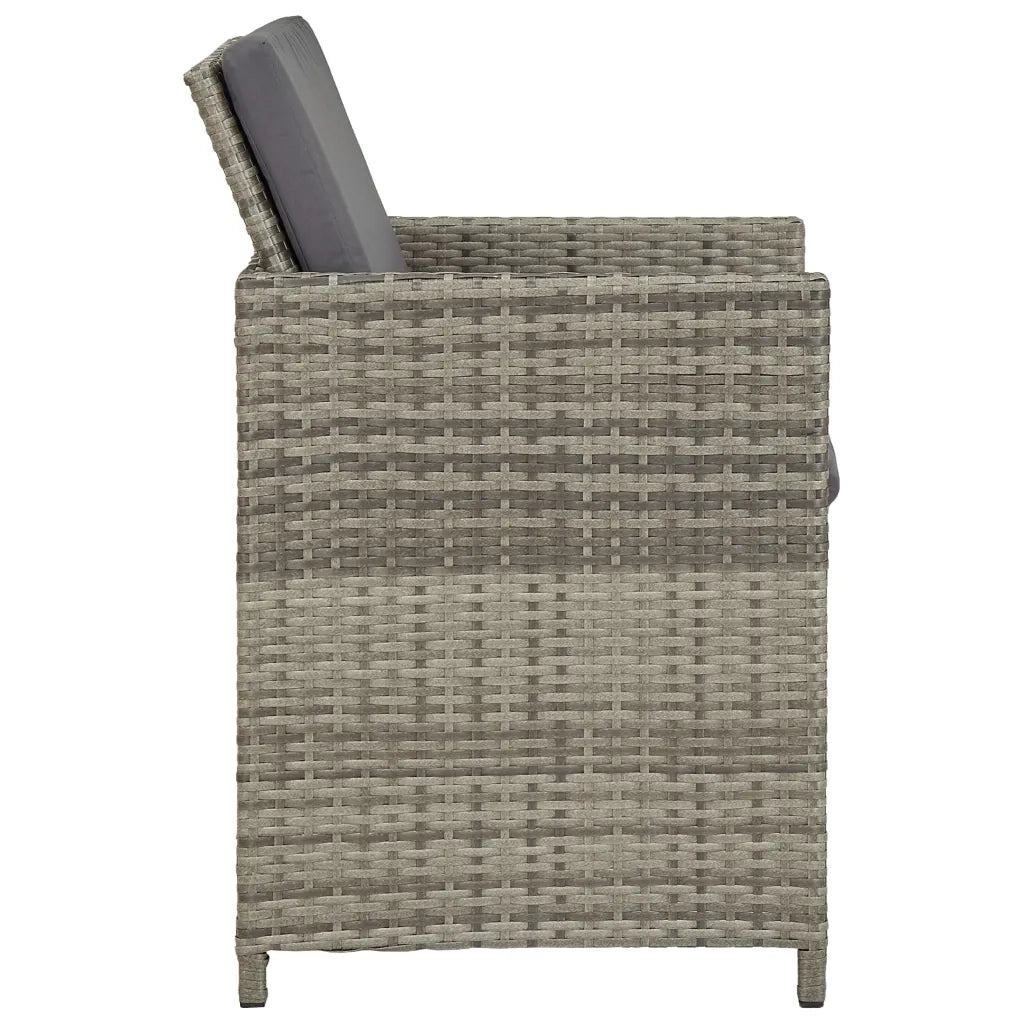 Sedie da Giardino 2 pz | Sedie da Esterno con Cuscini in Polyrattan Grigio
