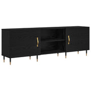 Mobile porta TV rettangolare moderno con pratico vano contenitore 150 x 30 x 50 cm realizzato in legno composito di rovere nero 02_0052511