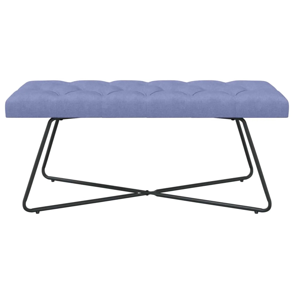 Panchina con bottoni imbottiti Blu jeans 110 x 40 x 46 cm 42038384