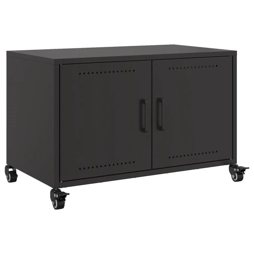 Mobile TV Nero 68x39x43,5 cm in Acciaio 846638