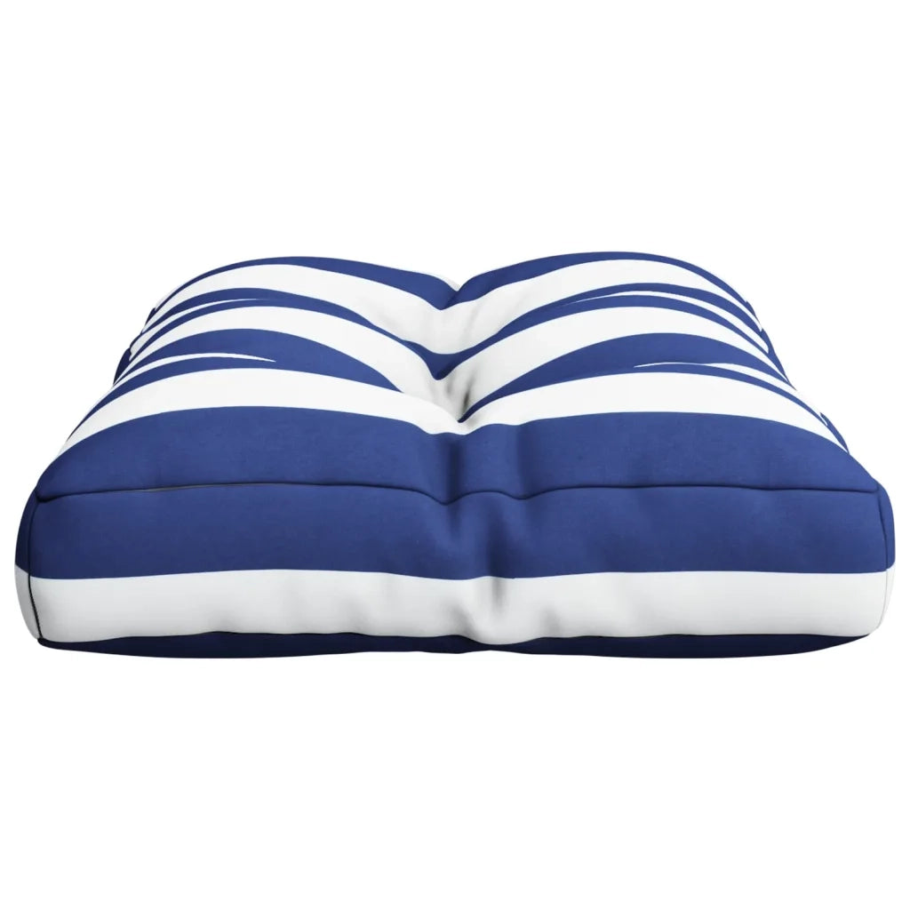 Cuscino per Pallet Strisce Bianche e Blu 60x40x12 cm in Tessuto 360572