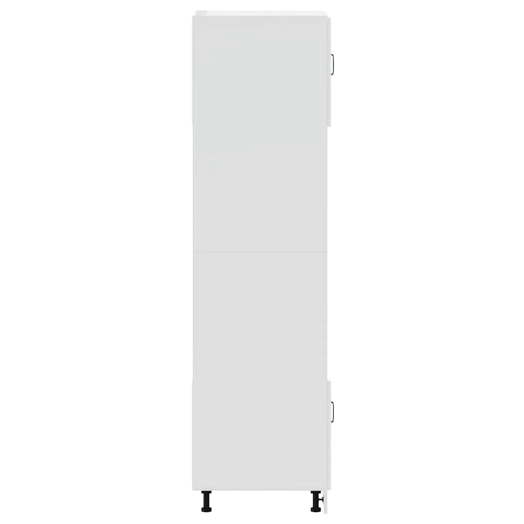 Set di 2 mobili da forno compatti e moderni con spazio di archiviazione regolabile 60 x 57 x 207 cm realizzati in legno ingegnerizzato bianco lucido 02_0055708