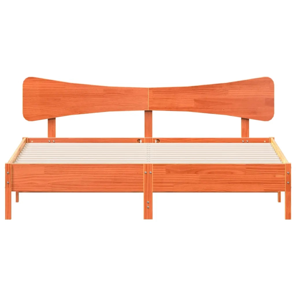 Giroletto senza Materasso Marrone Cera 200x200 cm Legno di Pino 3328222