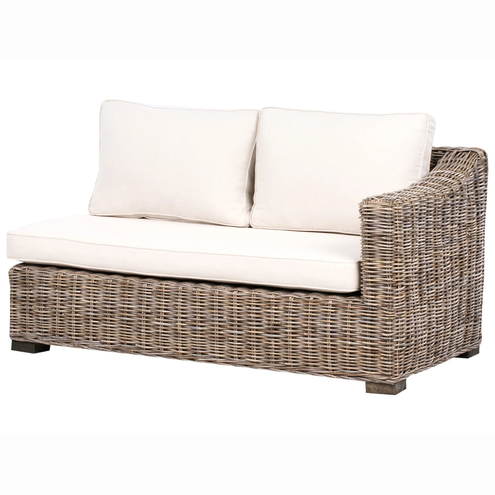 Divano ad angolo da giardino in rattan naturale 3 posti in vimini intrecciato Stile tradizionale