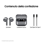Samsung galaxy buds3 auricolari ai open-type true wireless, audio hi-fi, impermeabilità ip57, silver - R530NZAAI
