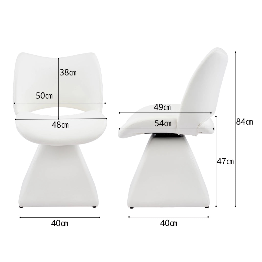 Sedia Girevole Schienale Alto ¨C MINIMAL ¨C Similpelle Bianca, Design Moderno