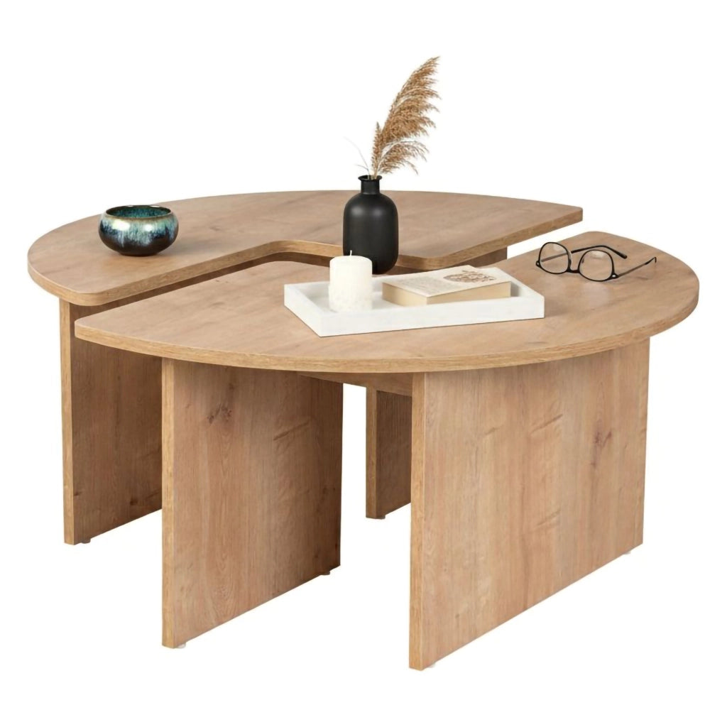 Tavolino da salotto Tairn, Tavolo basso da caffè, Portariviste per divano, Ripiano da soggiorno, 90x90 h41 cm, Quercia