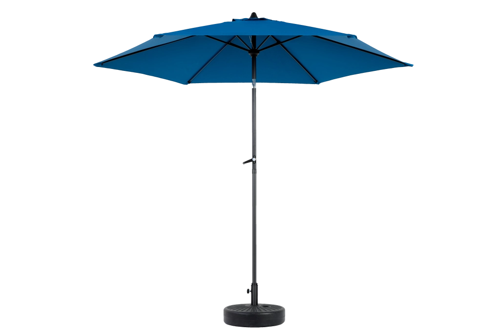 Ombrellone da esterno rettangolare grande, bifacciale, da 2,7 m, con manovella (blu) (senza base)