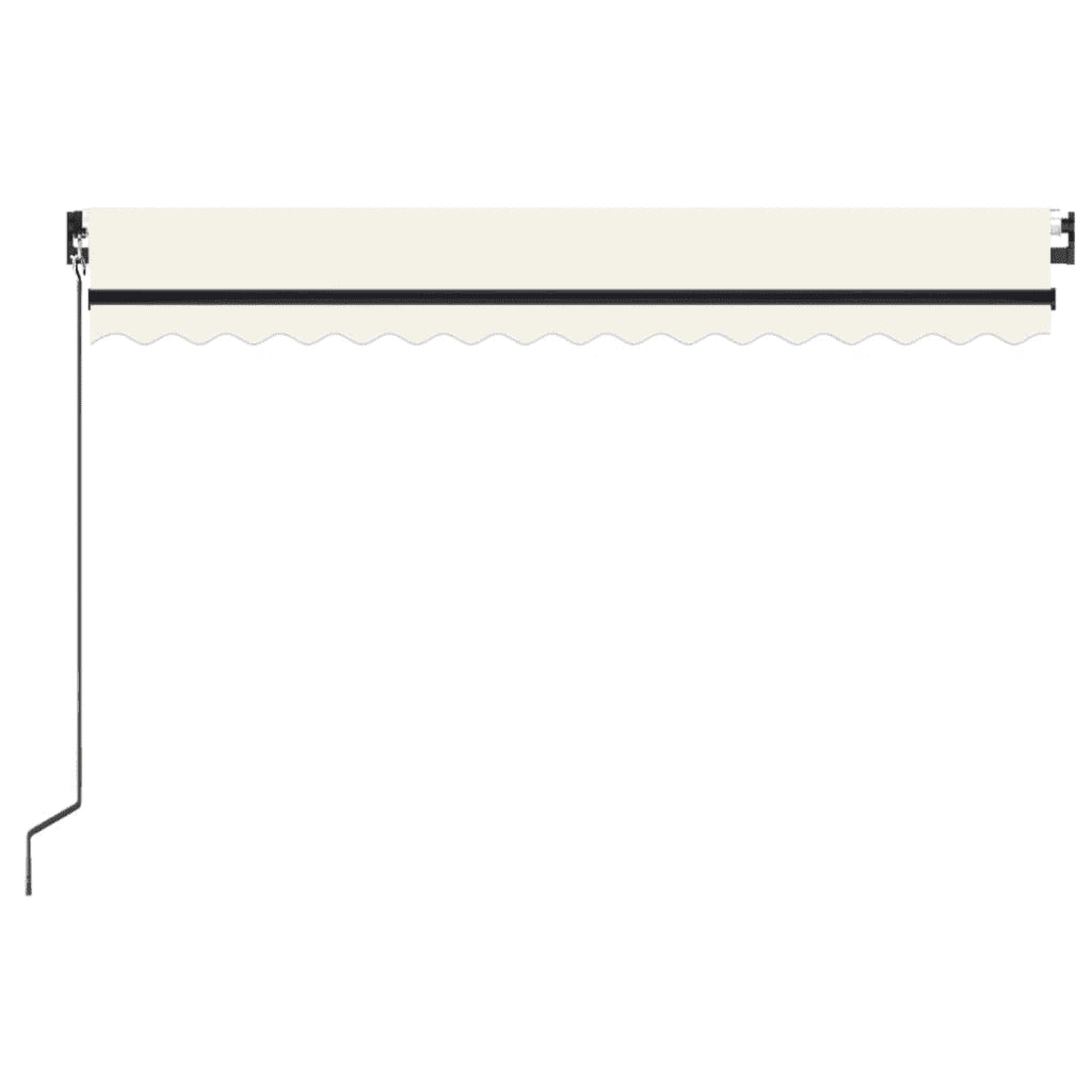 Tenda da Sole Retrattile Manuale LED 450x350 cm Crema 3069202