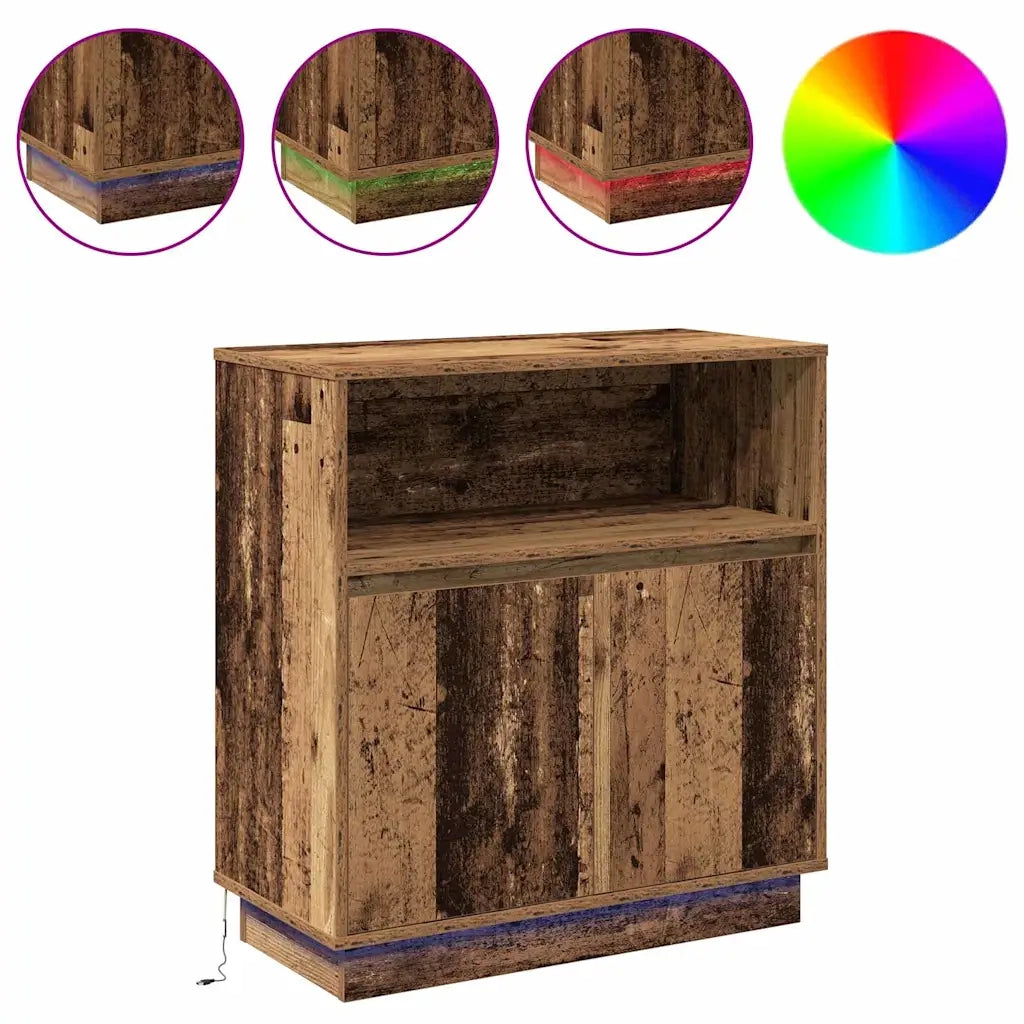 Credenza | Madia LED Legno vecchio 71 x 34,5 x 75 cm Legno multistrato