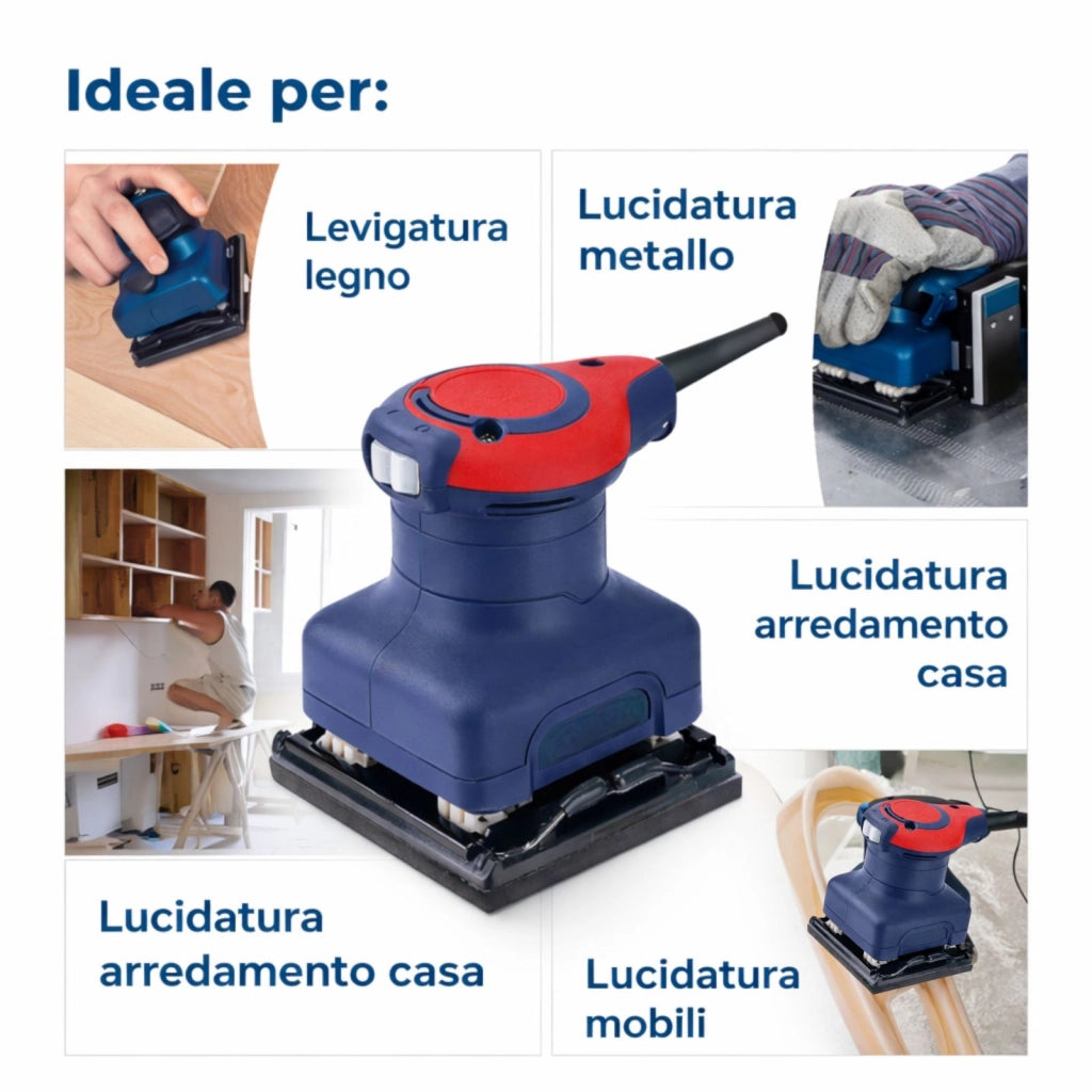 Levigatrice Orbitale Elettrica 240W per Legno con Aspirazione Polveri RFS-240