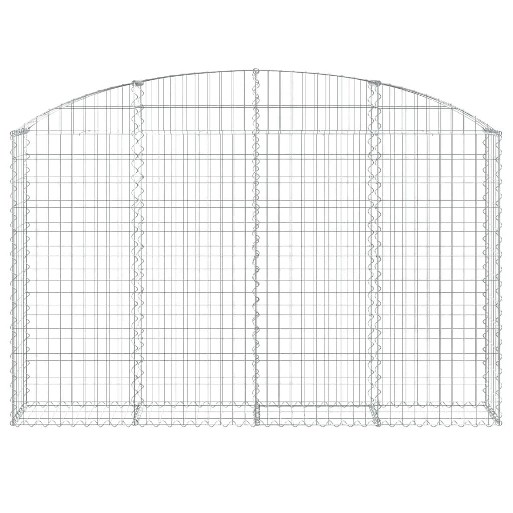 Gabbione recinto a gabbia muro di contenimento ad arco 200 x 30 x 120/140 cm ferro zincato argento 02_0039995