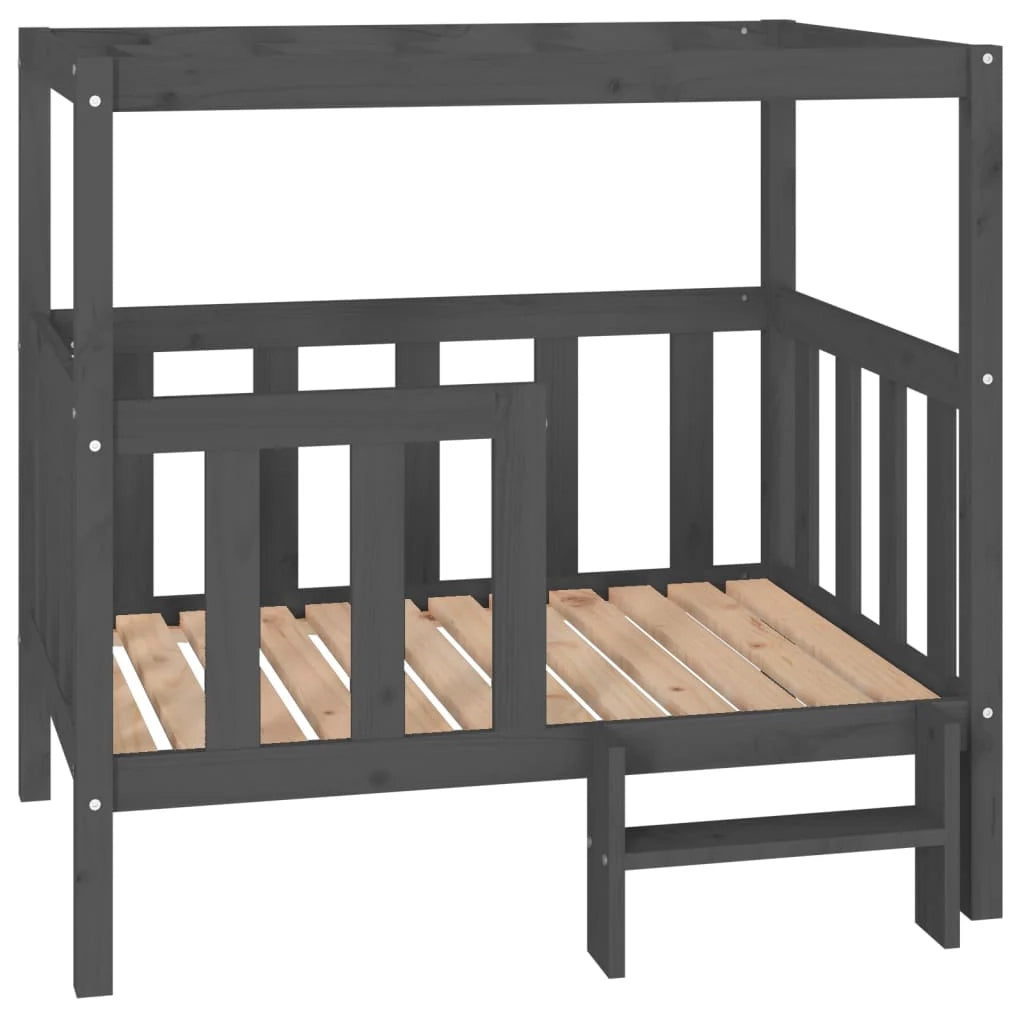 Divano letto per cani comodo 105,5 x 83,5 x 100 cm in legno massello di pino grigio 02_0042646